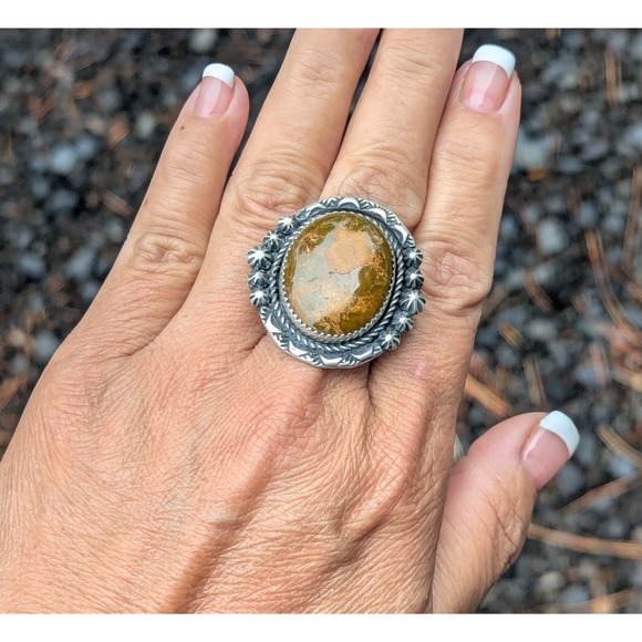Navajo Jewelry Women's Ring Handcrafted Native American Signed sz‎ 9 *** - Picture 4 of 9